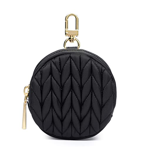 Image of SEWBOO Pacifier Holder Case with Clip and Pouch Cover, Pacifier CharmPod with Clasp for Mom Bag (Black)