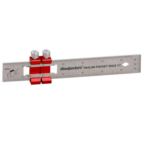 Woodpeckers Paolini Pocket Rule, Stainless Steel, 6 Inch, Woodworking Ruler ...