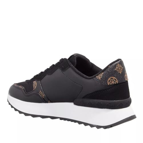 GUESS Vinnna – Zapatos con Cordones para Mujer, Negro Black Brown, 37 EU