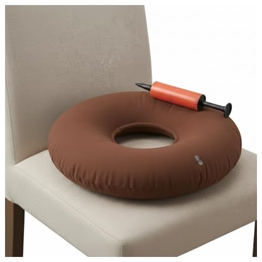 Dr. Frederick’s Original Donut Pillow - 15" Inflatable Donut Cushion for Tailbone Pain Relief - Seat Cushion for Hemorrhoids, Bed Sores, Prostatitis - Red