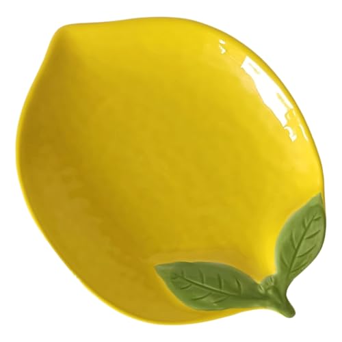 Spoon Rest for Stove Top Yellow Lemon Shaped Ceramic Cooking Spoon Holder for Kitchen Counter Cute Spoon Rest