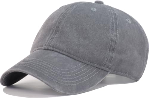 Image of Vintage Washed Cotton Baseball Caps Men Women Adjustable Unstructured Low Profile Dad Hat