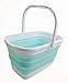 SAMMART 12L Faltbarer rechteckiger handlicher Eimer (1, White/Lake Green)