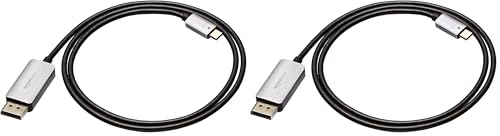 Image of Amazon Basics Aluminum Uni-Directional USB-C (Source) to DisplayPort (Display) Cable - 3-Foot (Pack of 2)