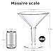 Unbreakable Jumbo Martini Glasses Set of 4, 48 oz Plastic Cocktail Glasses, Reusable, BPA Free, Detachable, Perfect for Picnic, Beach & Patio Party, Appetizers, Birthday, Wedding and All Events
