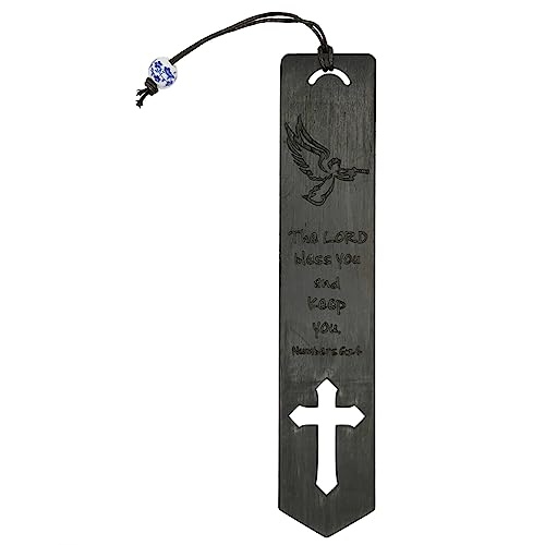 ULEGOO �����u�b�N�}�[�N �ؐ��N���X�`�����u�b�N�}�[�N �{�D������ �n���h���C�h �V�R�@���u�b�N�}�[�N �Ǐ��p�M�t�g ����p�i �u���b�N - Bless You/Wood