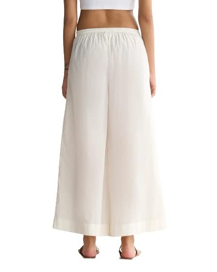 Image of ATARAH Women Cotton Flared Solid Color Trouser -