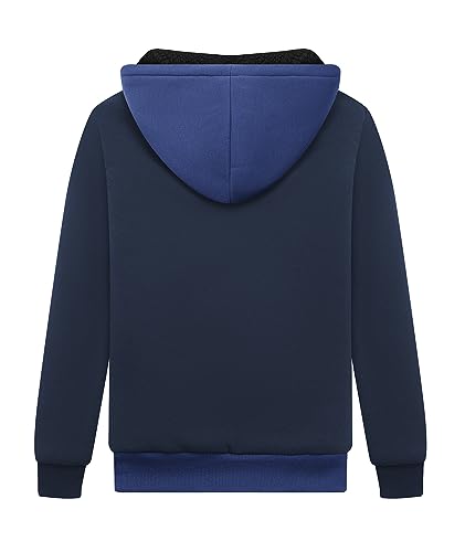 Image of SWISSWELL Boys Fleece Jacket Long Sleeve Sherpa Lined Zip Up Hoodies Soft Warm Sweatshirt Outerwear for Kids 6-15 Years