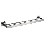 VELIMAX Premium SUS304 Stainless Steel Double Bath Towel Bar Wall Mounted Double Towel Rail Towel Rod for Bathroom, 23.6-Inch, Brushed