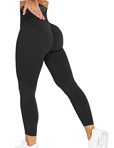 VOYJOY Solid Seamless Leggings High Waisted Yoga Pants, Tummy Control Buttery Soft Sport Tights