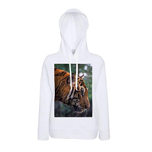Sweat à capuche tigre motif scène de chasse en tissu premium