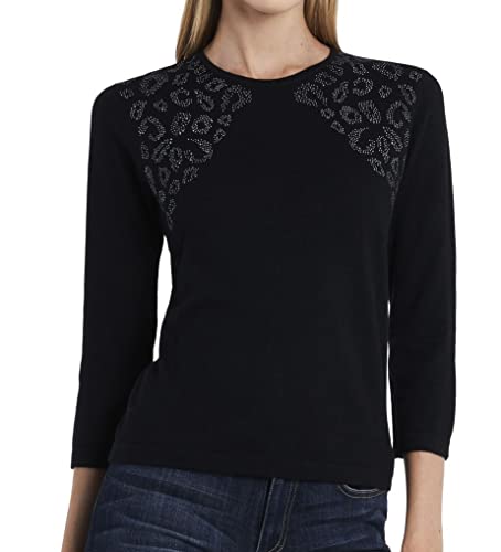 Vince Camuto Womens Pullover Sweater, Black, Small #TOP11