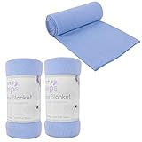 3 Pack Super Soft Baby Fleece Blankets 70 x 70cm for Babies from Newborn Ideal for Cot, Pram, Crib, Car, Moses Basket, Pushchair, Car and General Everyday Use, Pets Also Love Them (Blue)