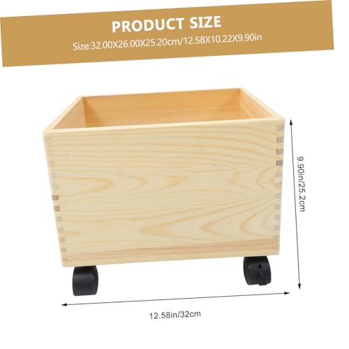 Boîte de rangement en bois à roulettes grand volume pour la maison