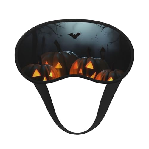Máscara para dormir de Halloween con calabazas para mujeres y hombres, antifaz para dormir con bloqueo de luz y correa elástica, antifaz para dormir en vuelo, suave y transpirable, para dormir de la