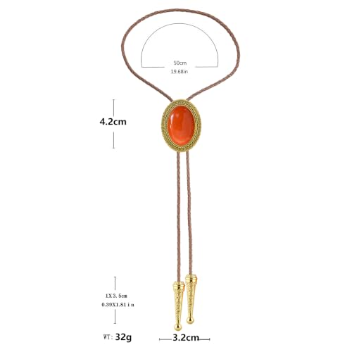 Image of Jeilwiy Bolo Tie for Men Real Stone Westwern Cowboy Ties Silver Bolos Women Leather Necktie Gift for Birthday Christmas