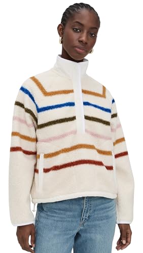 Faherty Women's Fireside Fleece Pullover, Dream Fleece Stripe, S