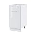 Cuisineandcie - Meuble Bas de Cuisine - 1 Porte + 1 tiroir L 40 cm - Blanc Brillant