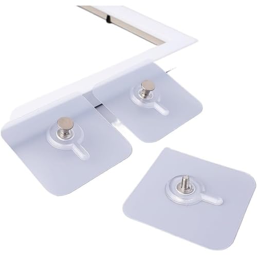 Image of Drill Free Adhesive Hooks, Picture Hangers Without Nails, 10Pcs Nail Free Wall Hangers, Wall Hooks Adhesive for Hanging for Kitchen, Home, Picture Hanging Hardware,Hanging Pictures Without Nail