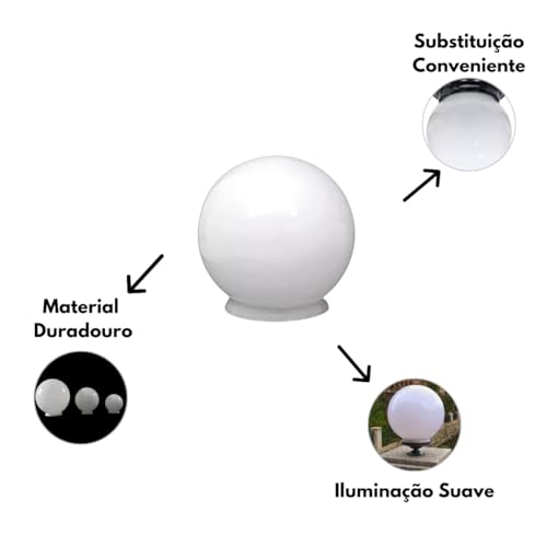 Globo de Vidro Leitoso Peça de Reposição 10x20 Para Iluminação