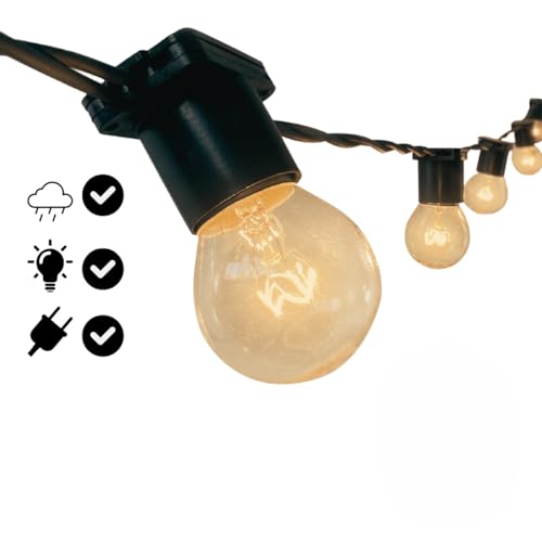 Varal de Luzes 10m Externo Lâmpada Amarelo Transparente (110, Volts)