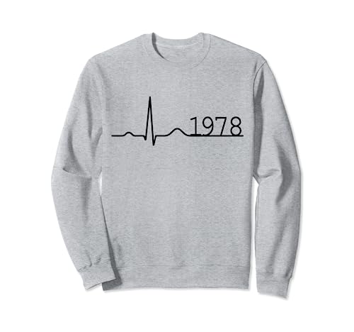 Latido del corazón 1978 Cumpleaños Hombre Minimalista Heartbeat ECG Sudadera