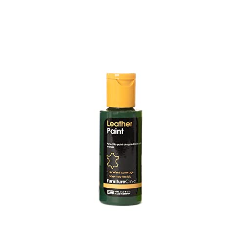 Pintura para cuero de Furniture Clinic - para pintar todos los cueros: calzado, bolsos, ropa, etc. Flexible y duradera (verde, 50ml)