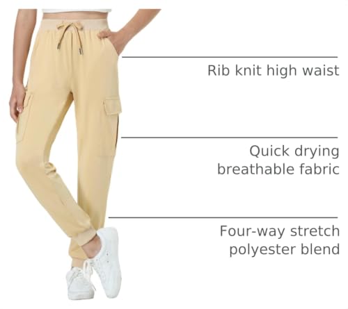 Image of EXARUS Girls Hiking Cargo Pants Joggers Teen Quick Dry Lightweight Slim Fit