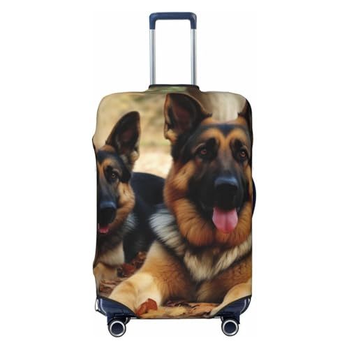 Travel Luggage Cover Suitcase Protector Elastic Washable German Shepherd Dog Suitcase Cover Anti-scratch Spandex Baggage Covers Fits 18-32 Inch Luggage