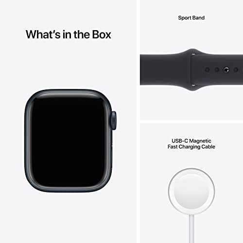 Image of Apple Watch Series 7 [GPS 41mm] Smart Watch w /Midnight Aluminum Case with Midnight Sport Band. Fitness Tracker, Blood Oxygen & ECG Apps, Always-On Retina Display, Water Resistant