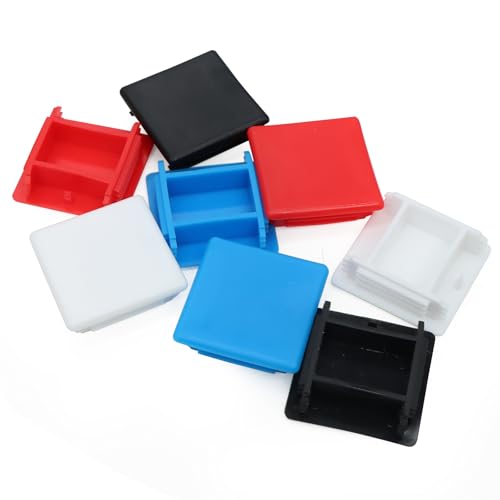 Image of 60 Pack 1-5 /8 inch x 1-5 /8 inch Strut Channel End Caps, Square Plug Cap Fittings for Protecting The Ends of Struts or Profiles, Black
