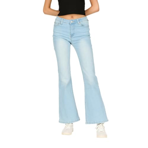 Forever 21 Women's Flare Denim Jeans - Star Embroidered Back