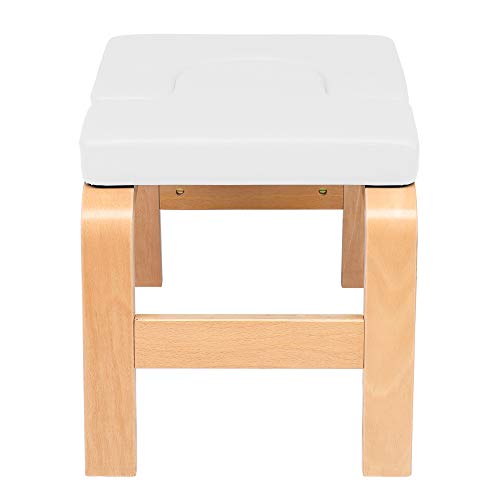 CAMORSA Yoga Chair Wooden Headstand Bench Stool, Chair Trainer, Gym Workout Stool White