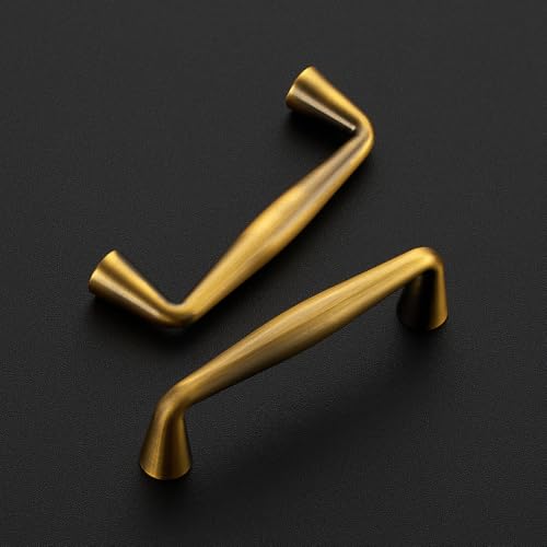 Image of Ravinte Brushed Brass Cabinet Handles Solid Handles,3 Inch,10 Pack