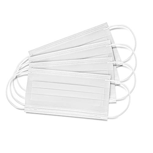 Image of ASGARD Nonwoven Fabric Disposable Multilayer Protective Mask (White, Pack of 100) for Unisex