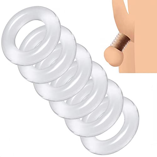 Penisringe 6Er Set Silikon Hodenring Mit Penis-Hodenteiler Zur Hodendehnung, Dehnbar 9 Mm Extra Dick Cockring Eichelring Hodensackdehner Fetisch Sexspielzeug Für Männer Längere Erektion,20mm,6Pcs