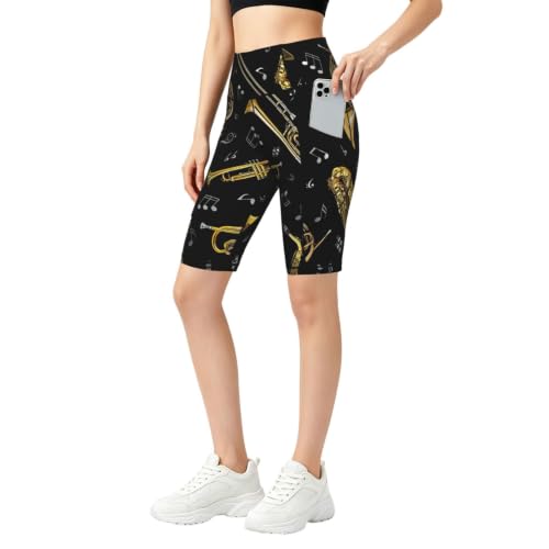 Short de cyclisme imprimé musique EdWal pour femme et yoga