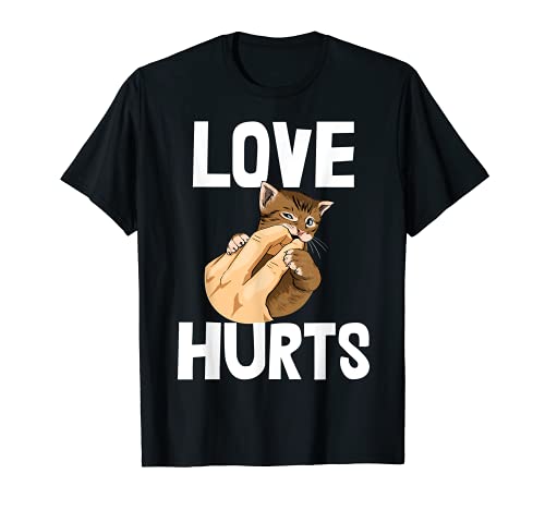 Love Hurts - Camisetas para mujer, diseño de gato Camiseta
