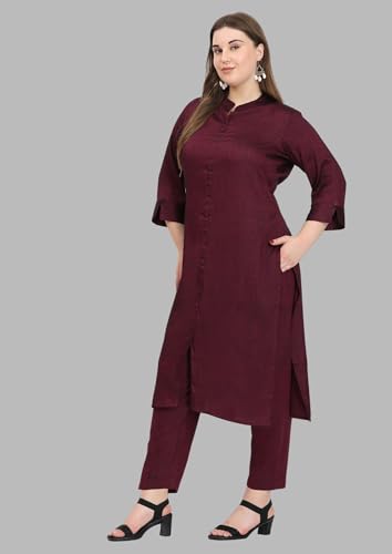 Image of SINDOORI Collar Kurta for Women Solid Colour S to 6XL Plus Size Kurta for Women