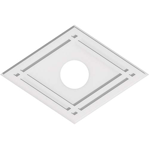 Image of Ekena Millwork CMP26X17DD-05000 Diamond Architectural Grade PVC Contemporary Urethane Ceiling Medallions 26 inchW x 17 3 /8 inchH x 5 inchID x 9 inchC x 1 inchP