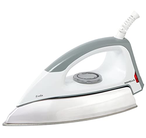 Havells Dry Iron Evolin 1100W with 2 Years Warranty- Grey & White