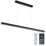 WELAKI 44.88" Linear Pendelleuchte Mattschwarz,30W,Dimmbare Billardtischbeleuchtung,Moderne Inselleuchten für Küche,Esszimmer,Wohnzimmer,Büro und Bar,1200 lm,3000 K–6000 K