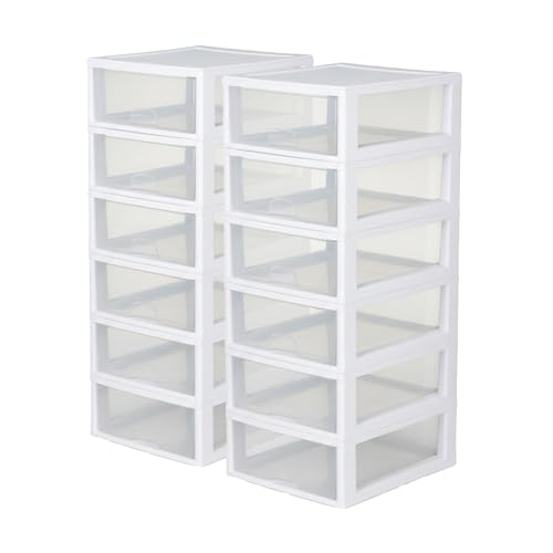 Image of Sterilite Stacking Drawer Storage Organizer for Clothes, 16 Quart, 12-Pack | Stackable and Modular Clear Plastic Drawers and Containers for Clothing, Accessories, Craft Supplies, Shoes or Linens