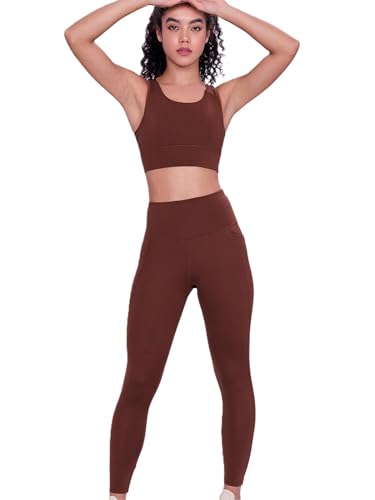 Image of Enamor High Rise 7 /8th Length Adjustable Drawstring Workout Leggings for Women - Hugged Fit, Quick Dry, Antimicrobial - A605
