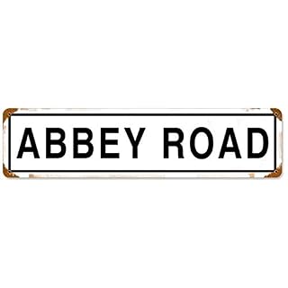 HNNT Abbey Road Plaque en métal Vintage 101,6 x 25,4 cm pour intérieur ou extérieur - Les Beatles, Paul McCartney, John Lennon, RIngo Starr, George Harrison