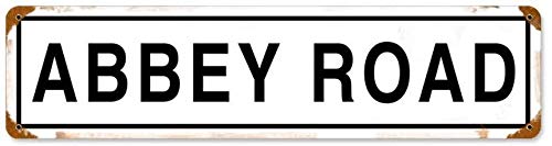 HNNT Abbey Road Plaque en métal Vintage 101,6 x 25,4 cm pour intérieur ou extérieur - Les Beatles, Paul McCartney, John Lennon, RIngo Starr, George Harrison HNNT Abbey Road Plaque en métal Vintage 101,6 x 25,4 cm pour intérieur ou extérieur