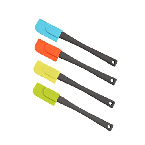 GRIRIW 4pcs Silicone Spreaders Plastic Handle Cheese Cutters for Spreading Jam Cream and Butter Versatile Kitchen Utensils for Baking and Decorating