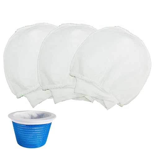Image of ANSUDT Precision Pool Skimmer Socks Fit Fine Mesh Basket Strainer Screen Liners Savers Clean Debris and Leaves for Inground and Above Ground Pool Filters Baskets Skimmers (3 pcs)