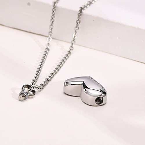 VNOX Heart Urn Necklace for Ashes - Memorial Cremation Jewelry for Ashes,Forever in My Heart Urn Locket for Ashes Stainless Steel Urns Pendant Keepsake Jewelry4