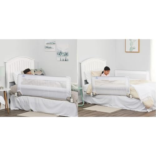 Regalo Swing Down 54-Inch Extra Long Bed Rail Guard, with Reinforced Anchor Safety System & Swing Down Double Sided Bed Rail Guard, with Reinforced Anchor Safety System(Pack of 2)